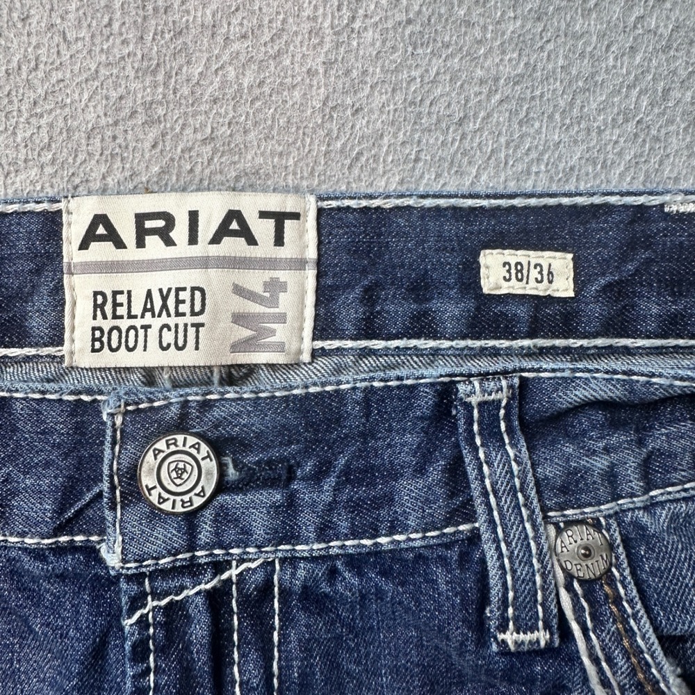 Ariat M4 Jeans Mens 38x36 Blue Coltrane Relaxed Boot Cut Durango 10017511 Denim - Picture 3 of 10